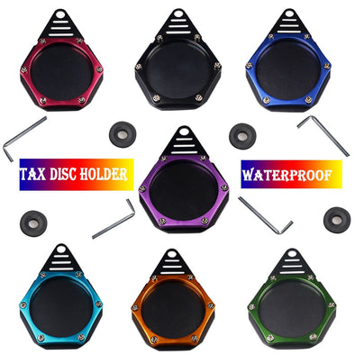 Motorcycle Tax Disc Motorbike Universal Round Tax Disc Plate Holder New Waterproof Multicolors