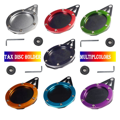 Motorcycle Tax Disc Motorbike Universal Round Tax Disc Plate Holder New Waterproof Multicolors